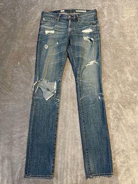 AG Adriano Goldschmied Jeans Women's 26R Premiere Skinny Straight Distressed